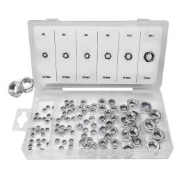 Benson Set de 100 tuercas varias con freno m4, m5, m6, m8, m10, m12