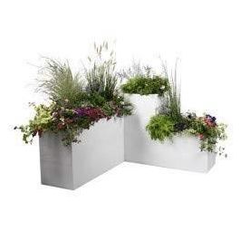 EDA PLASTIQUE Caja de flores cuadrada Graphit - 57 L - 49.5 x 49.5 x 49.5 cm - Plomo blanco EDA PLASTIQUE Caja de flores cuadrada Graphit - 57 L - 49.5 x 49.5 x 49.5 cm - Plomo blanco