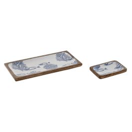 Bandeja Mediterraneo DKD Home Decor Blanco Azul 19 x 2.5 x 40 cm Set de 2 Precio: 22.49999961. SKU: B1KNHBA52P