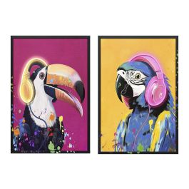 DKD Home Decor Cuadro Decorativo Loft con Luz LED Diseño Tucán Papagayo sobre Lienzo Multicolor 93x63x3 cm (Set de 2) Precio: 133.79000008. SKU: B1FE99E6VZ