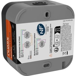 QUARX Interruptor de dos vías 250V Aqua Pro, luz indicadora, IP55, Exterior - QUA1719190948977