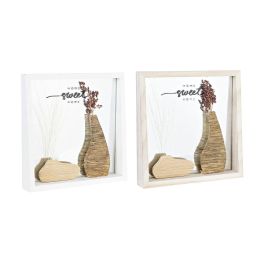 Espejo Cottage DKD Home Decor Natural Blanco 4 x 25 x 25 cm (2 Unidades) Precio: 27.50000033. SKU: S3029723