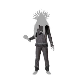 Disfraz Chamán Hombre Adulto Gris con Flecos, Penacho y Collar Simbólico Talla M-L para Halloween y Fiestas Temáticas Disfraz Chamán Hombre Adulto Gris con Flecos, Penacho y Collar Simbólico Talla M-L para Halloween y Fiestas Temáticas