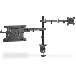 Digitus DA-90436 Soporte de Escritorio para Monitor 17-32" y Portátil, 9KG, VESA 75x75/100x100, Ajustable, Negro