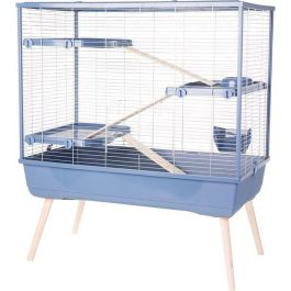 Zolux ZOL1694213720430 Jaula elevada Neolife 3 niveles para roedores y conejos, 99 x 54 x 114 cm, Azul