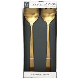Home Deco Factory Juego De 2 Cubiertos Servir Dorado Mirage