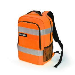 Dicota P20471-18 Mochila HI-VIS Base 24L Naranja con Compartimento Portátil, rPET y Elementos Reflectantes para Niños y Niñas