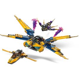 LEGO 71833 Ninjago El Renacer de los Dragones: Super Jet de la Tormenta de Ras y Arin - Set de Construcción con Dron y Minifiguras