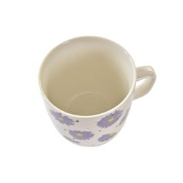DKD Home Decor Taza Flores Shengda Urban Multicolor Blanco Porcelana 380ml 8.5 x 10 x 12 cm Apto Microondas y Lavavajillas