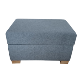 DKD Home Decor Reposapiés Urban de Poliéster y Madera Gris Claro 50 x 70 x 40 cm con Almacenaje Interior