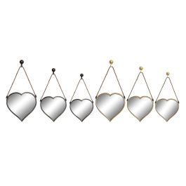 Juego de Espejos DKD Home Decor Scandi Cristal Negro Dorado Polipropileno (26 x 3 x 26 cm) (2 Unidades) Precio: 39.49999988. SKU: B19LNRLTR9