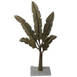 DKD Home Decor Decoracion Tropical Dorado Blanco Aluminio Marmol 10 x 50 x 30 cm (2 Unidades) Precio: 60.5. SKU: B1DC3M2THF