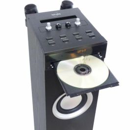 Inovalley HP49CD - Torre de Sonido Bluetooth V5 con Reproductor CD, Karaoke, 100W, Radio FM, USB, 2 Entradas Micrófono y Mando - Negro