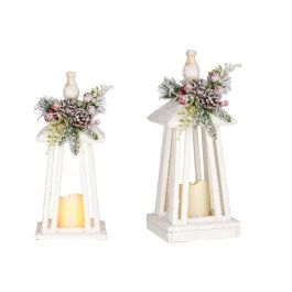 Krist+ Farol de Decoración en Forma de Pirámide Blanco Nieve 40 cm de Alto con Base 16x16 cm Hecho de Madera y Plástico (4 Unidades) Precio: 86.49999963. SKU: B1CWSYSR34