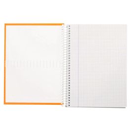 Cuaderno Espiral Liderpapel A4 Crafty Tapa Forrada 80H 90 gr Cuadro 4 mm Con Margen Color Naranja 5 unidades