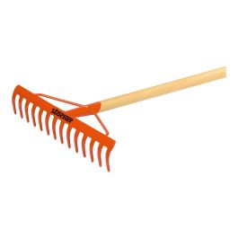Stocker Rastrillo de 14 dientes con mango de madera de 1,4 m, acero lacado naranja Precio: 17.5000001. SKU: S7917894
