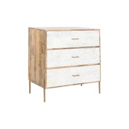 Cajonera Home ESPRIT Blanco Marrón Dorado Hierro Madera de mango Ondas Moderno 80 x 45 x 85 cm Cajonera Home ESPRIT Blanco Marrón Dorado Hierro Madera de mango Ondas Moderno 80 x 45 x 85 cm