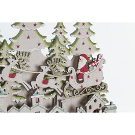 DKD Home Decor Calendario Adviento Navidad Tradicional Blanco Rojo Pueblo 8.5 x 38 x 32 cm