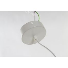 DKD Home Decor Lámpara de Techo Balinesa de Poliéster y Ratán Marrón y Blanco, 40x40x32 cm (2 Unidades), Bombilla E27