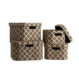 Cajas de almacenamiento Romimex Pandanus Negro Beige 36 x 22 x 36 cm 4 Piezas Precio: 115.49999945. SKU: B12Z6KJ4LP