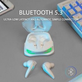 Mars Gaming MHI-ULTRAW Auriculares TWS Bluetooth 5.3 ANC+ENC 24h Batería Carga Inalámbrica RGB IPX4 Blanco