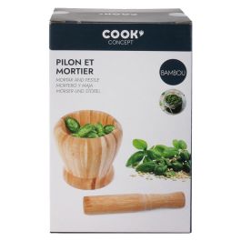 Cook Concept Mortero con Mano de Bambú, Ø10 cm x 16 cm