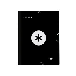 Antartik Carpeta Clasificadora A4 12 Departamentos Gomas Carton Forrado Color Negro