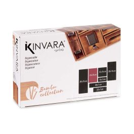 Organizador para Cajones Kinvara WD2021329419-B Marrón Natural Bambú 15 x 5 x 23 cm Apilable