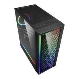 SHARKOON LIT 200 Caja Midi-Tower PC Negra con Iluminación RGB Azul, Verde, Rojo ATX, micro ATX, Mini-ITX