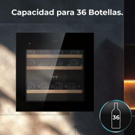 Cecotec Vinoteca integrable 36 botellas Duo 36000 Touch doble zona negro cristal LED