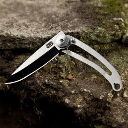 True Navaja Llavero Minimalista Acero Inoxidable 420 Ligera con Pasador de Bloqueo