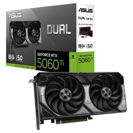 ASUS GeForce RTX 5060 Ti DUAL 8GB GDDR7 128-bit PCI Express 5.0 Tarjeta Gráfica con 2 Ventiladores Axial-tech