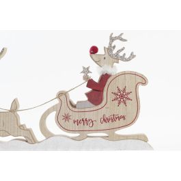 DKD Home Decor Figura de Navidad Tradicional Trineo de MDF, Colores Natural Rojo Dorado, 2.5 x 22.5 x 39 cm (6 Unidades)