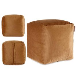 Puff Cuadrado Terciopelo 30X30Cm Beige Giftdecor (4 Unidades)