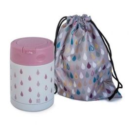 Termo Infantil Iris Kids Gotas Rosa 8370-IR/ Capacidad 350ml/ para sólidos/ Bolsa