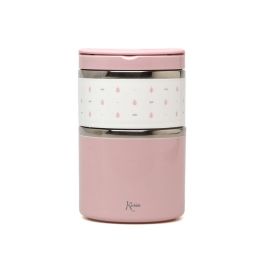 KioKids Termo para Sólidos y Papillas 930 mL Acero Inoxidable Rosa - Doble Compartimento, +0 Meses