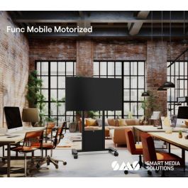 SMS Func Mobile Motorized Soporte de Pantalla Móvil Ajustable en Altura Negro para Displays Grandes y Táctiles