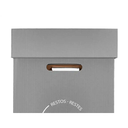 Liderpapel Contenedor Papelera Reciclaje Restos No Reciclables Cartón Reciclado 70 Litros 450x350x650 mm Gris
