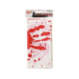 Mantel Sangriento Halloween 250x135 cm Con Huellas Decoración Fiesta Temática