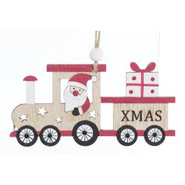 DKD Home Decor Decoración Colgante Navidad Tradicional con Diseño de Tren, en MDF y Cuerda, Colores Natural y Rojo, Pack 24 Unidades DKD Home Decor Decoración Colgante Navidad Tradicional con Diseño de Tren, en MDF y Cuerda, Colores Natural y Rojo, Pack 24 Unidades