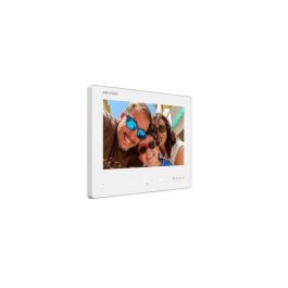 Hikvision Monitor interior WiFi con pantalla táctil 7" para videoportero HD 2 hilos, blanco