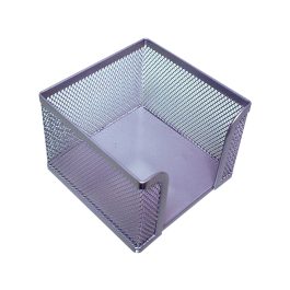 Q-connect Soporte Taco Papel Metálico Rejilla Plata 95x95x80 mm