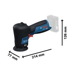 Bosch Professional Pulidora Orbital Aleatoria GPX 12V-77 12V, Sin Batería ni Cargador, con Plato de Soporte y Plato de Pulido de 77 mm