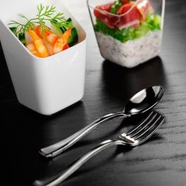 Algon - Set de 50 Cucharas de Degustación Plata 10 cm (20 Unidades)