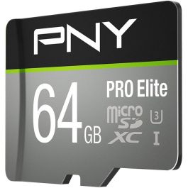 PNY Tarjeta MicroSDXC PRO Elite 64 GB Clase 10 UHS-I U3 Velocidad de Lectura 100 MB/s