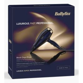 BaByliss 5911E Secador de Pelo Black Onyx 2000W Negro/Oro, Motor DC, Frío, 3 Velocidades, 2 Temperaturas