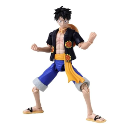 Bandai Figura de Accion One Piece Anime Heroes Monkey D. Luffy Dressrosa 17cm 17 Puntos de Articulación