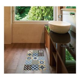 Cintacor - Stor Planet Alfombra vinílica hidráulico 45x75 cm, PVC, antideslizante, azul estampado