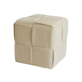 Puff Versa Crema Madera MDF 43 x 43 x 43 cm