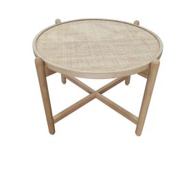 DKD Home Decor Mesa Centro Balines Estilo Ratan y Paulownia Marron 66 x 66 x 45 cm Precio: 54.49999962. SKU: B15ZC3P89J